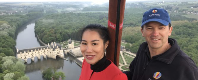 vol en montgolfière au dessus du château de Chenonceau